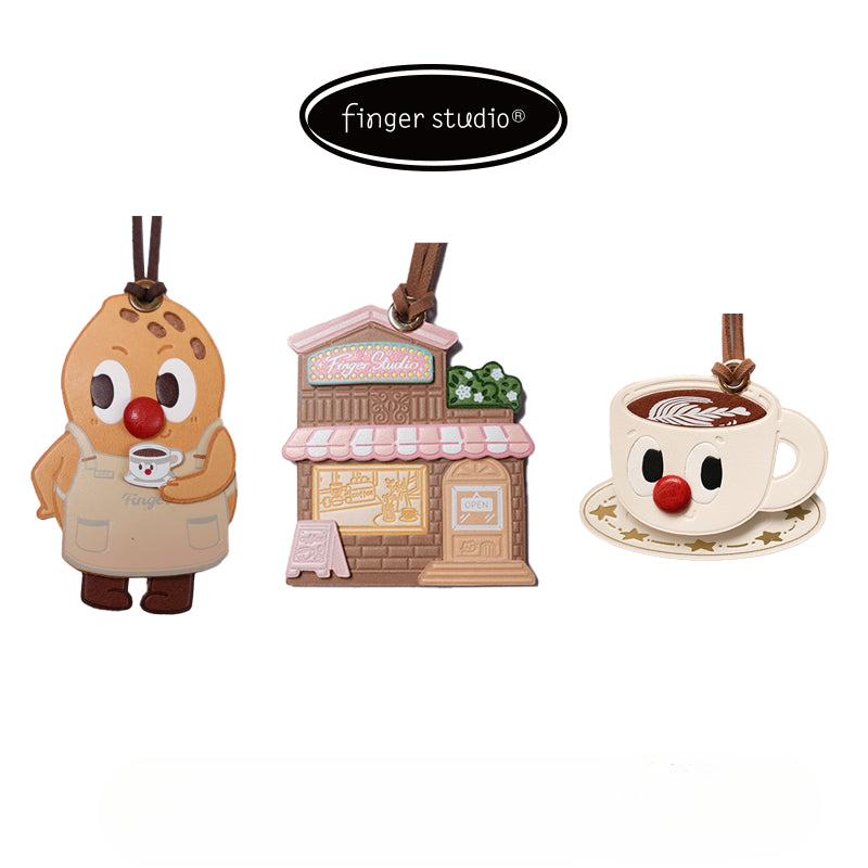 Fingerstudio New Coffee Series Pendant Leather Bag Pendant