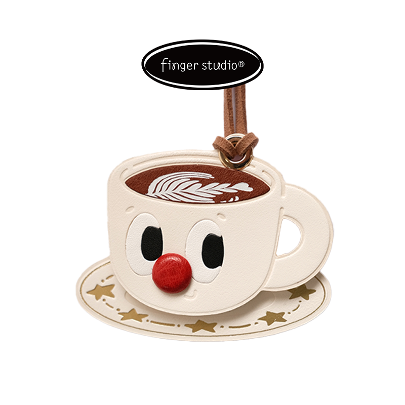 Fingerstudio New Coffee Series Pendant Leather Bag Pendant