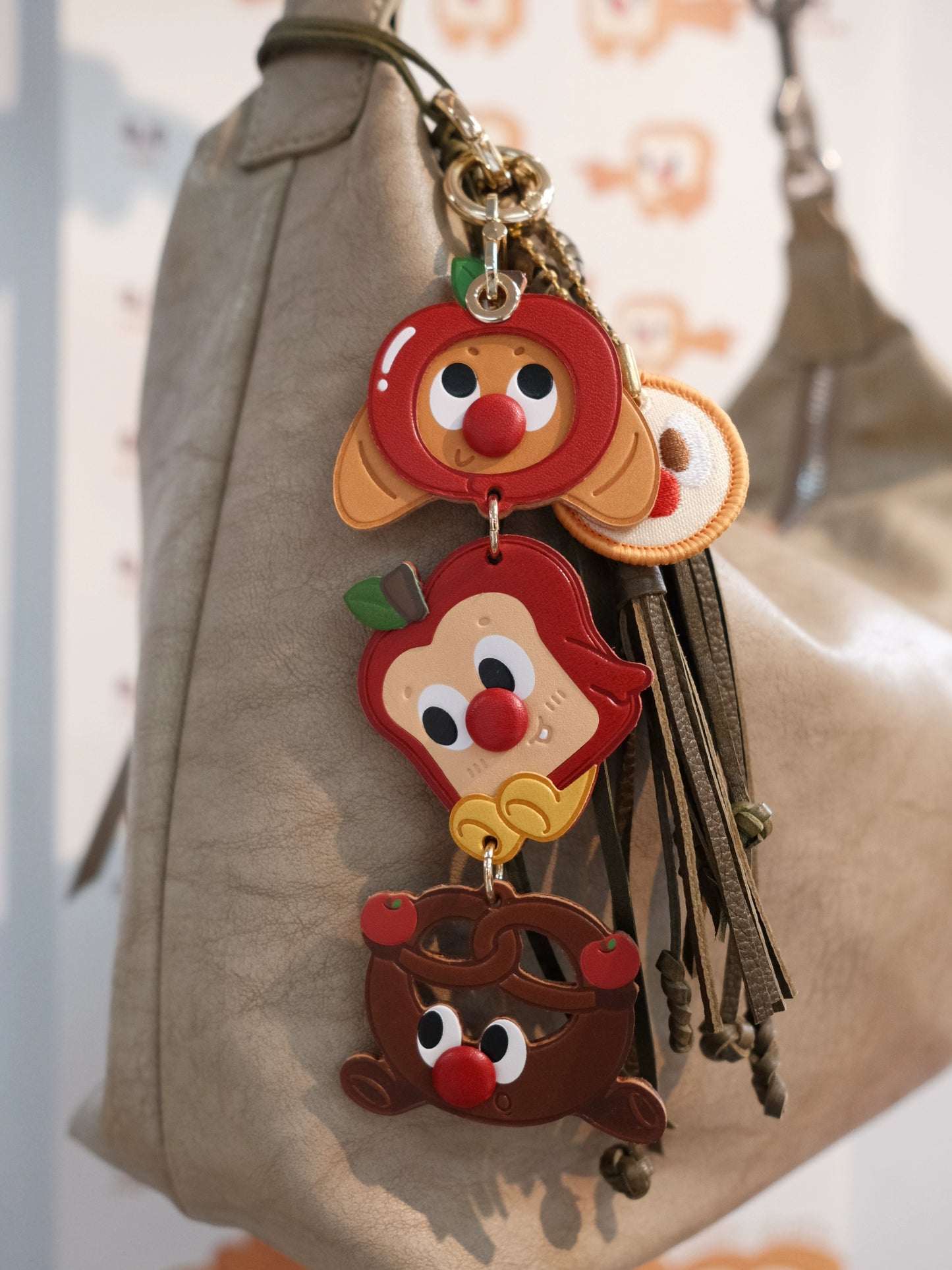 Fingerstudio Apple Bread Pendant Croissant Toast Leather Pendant