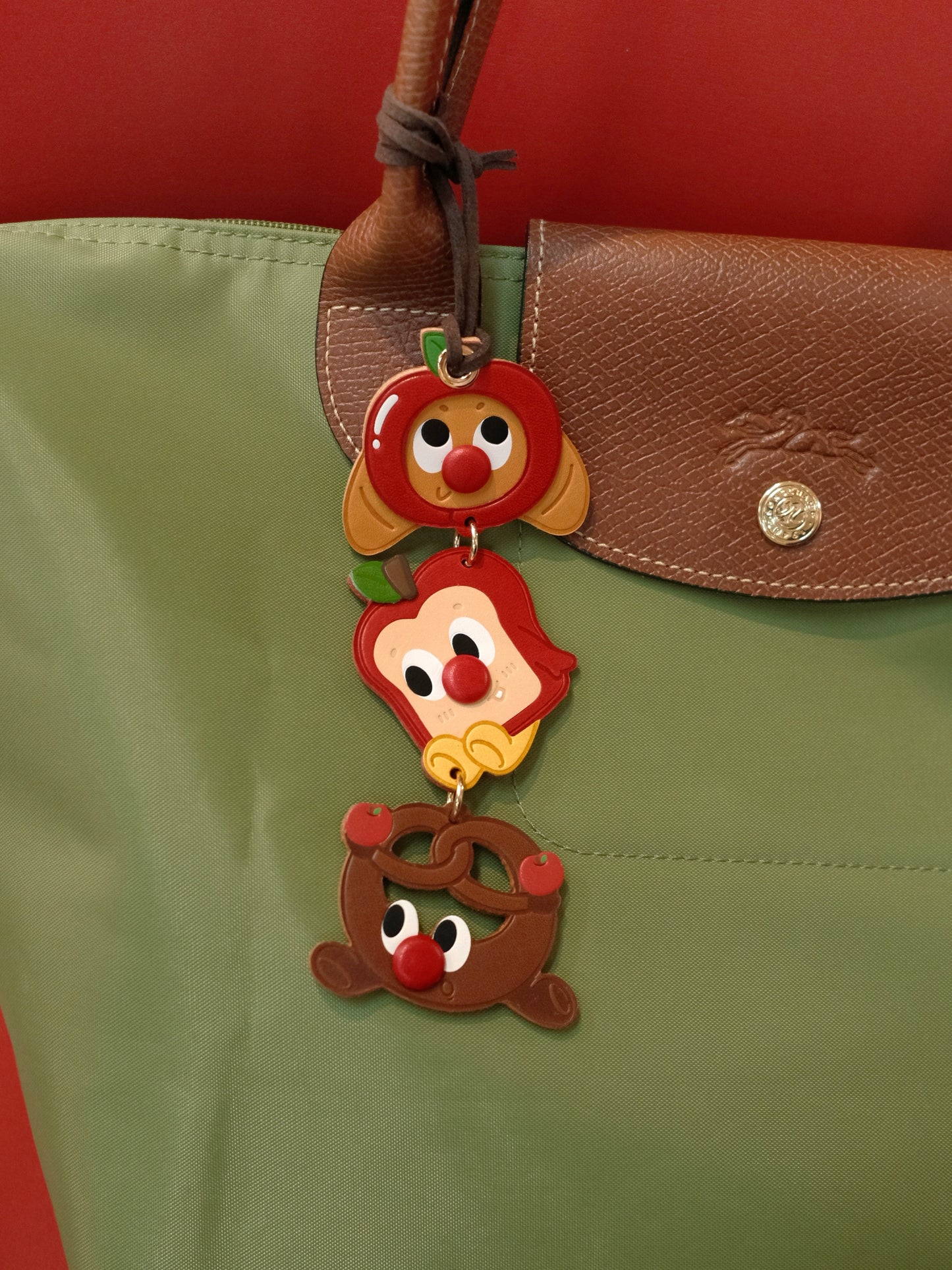 Fingerstudio Apple Bread Pendant Croissant Toast Leather Pendant
