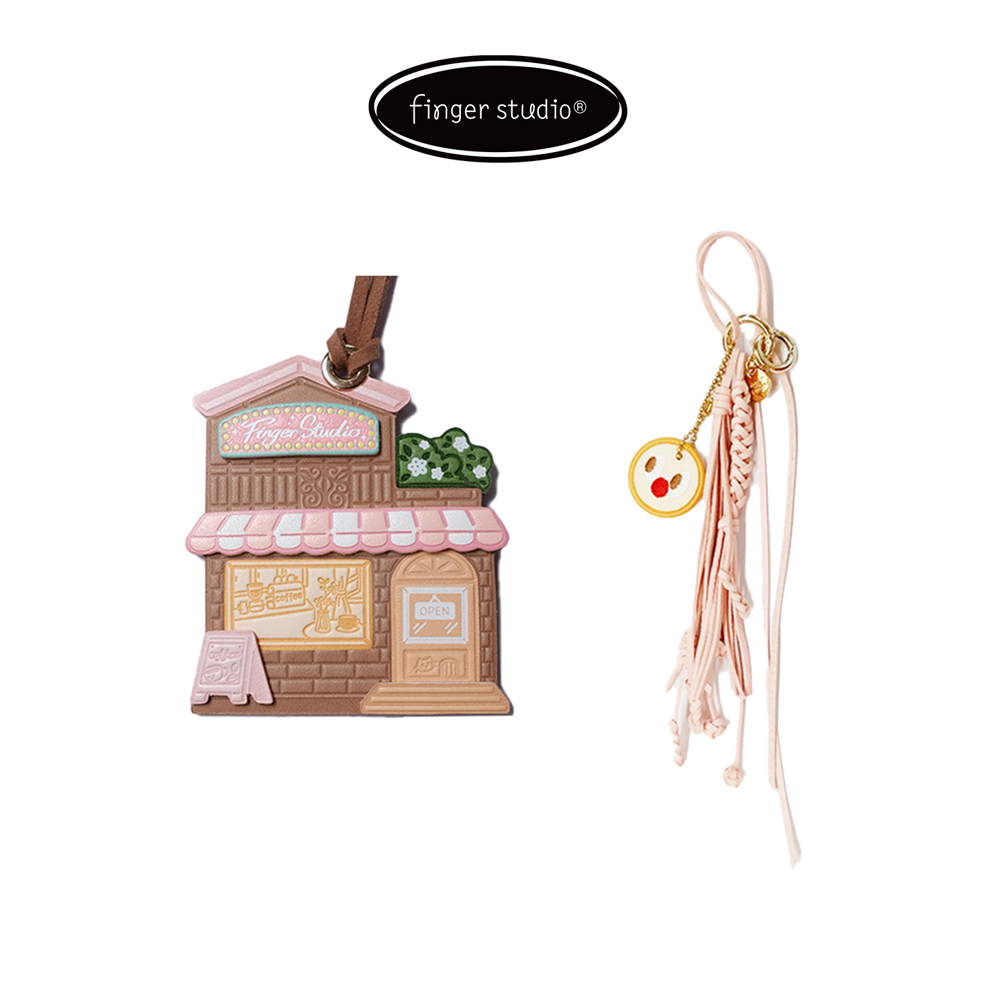 Fingerstudio New Coffee Series Pendant Leather Bag Pendant