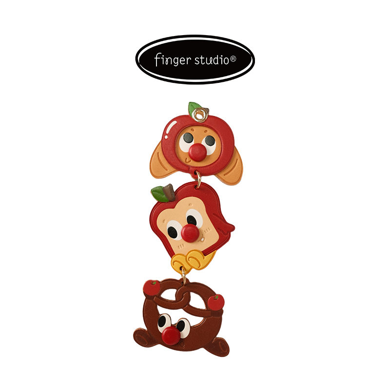 Fingerstudio Apple Bread Pendant Croissant Toast Leather Pendant
