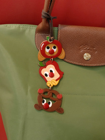 Fingerstudio Apple Bread Pendant Croissant Toast Leather Pendant