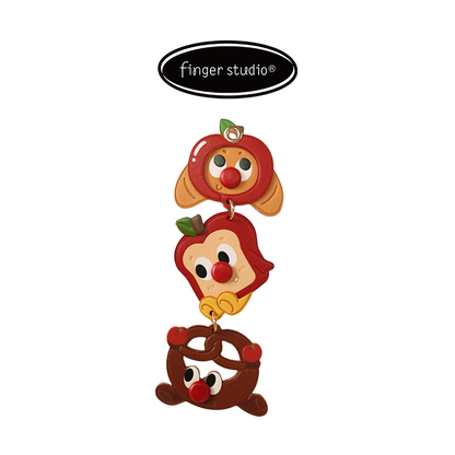 Fingerstudio Apple Bread Pendant Croissant Toast Leather Pendant